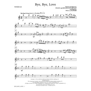 Bye, Bye Love - Tenor Saxophone