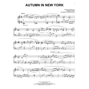Autumn In New York (arr. Phillip Keveren)