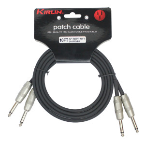 Kirlin 2x Jack to 2x Jack Patch Cable 3m Black