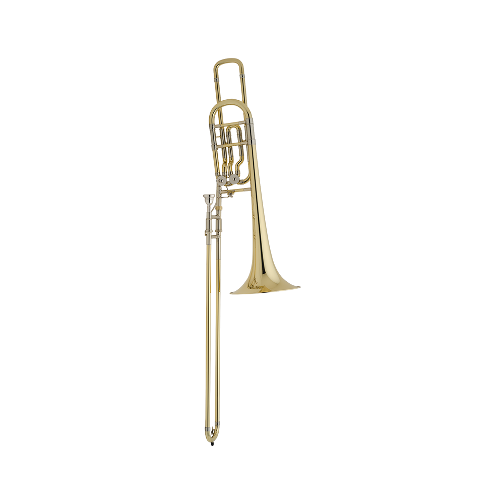 Bach 50B2O Stradivarius Professional Bass Trombone - Clear Lacquer with Yellow Brass Bell