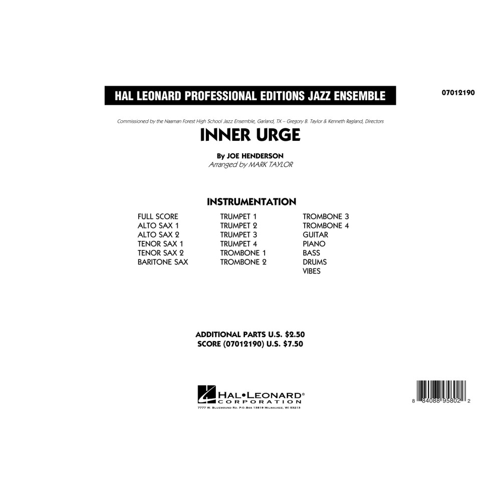 Inner Urge - Conductor Score (Full Score)