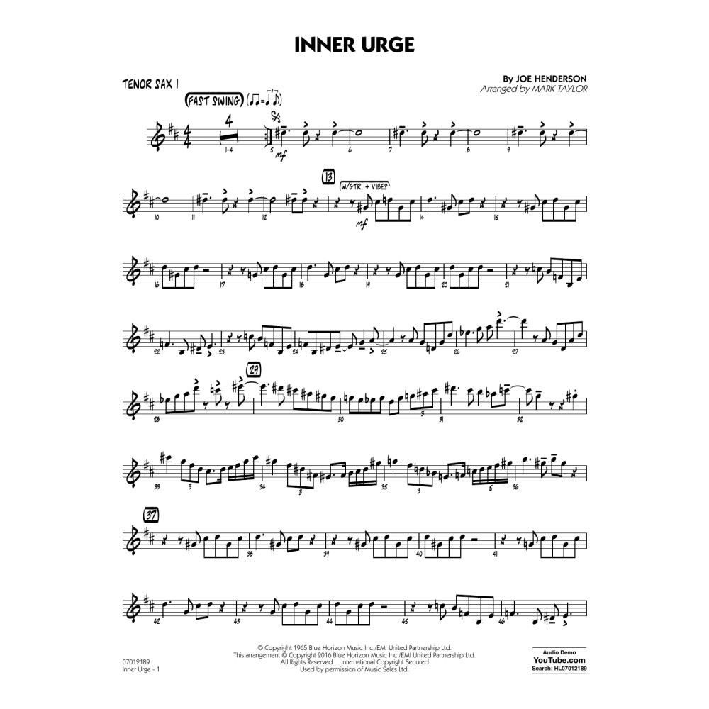 Inner Urge - Tenor Sax 1