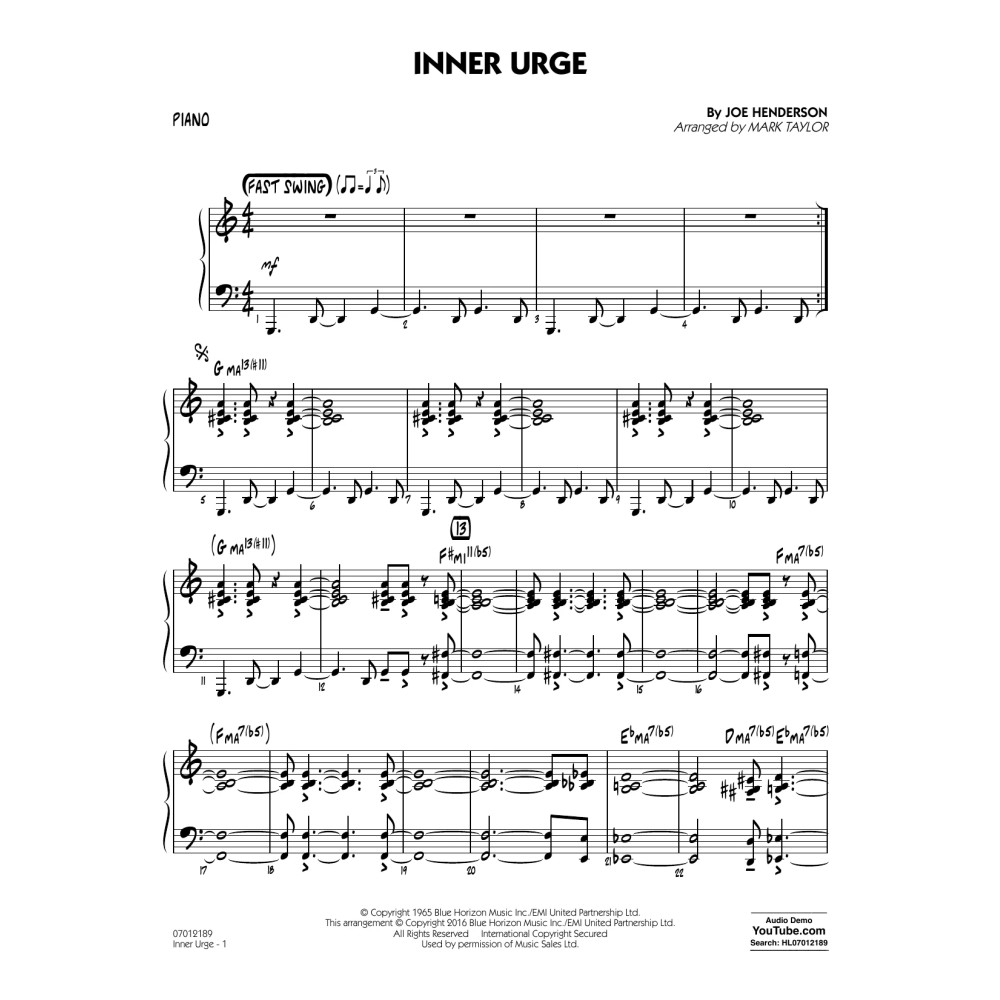 Inner Urge - Piano