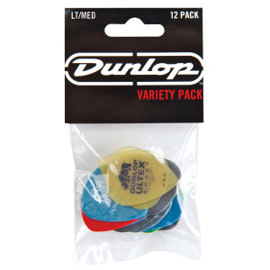 12-Piece Pack of Assorted Guitar Picks Lt/Med