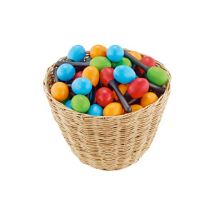48-Piece Nino Plastic Oval Maracas Basket