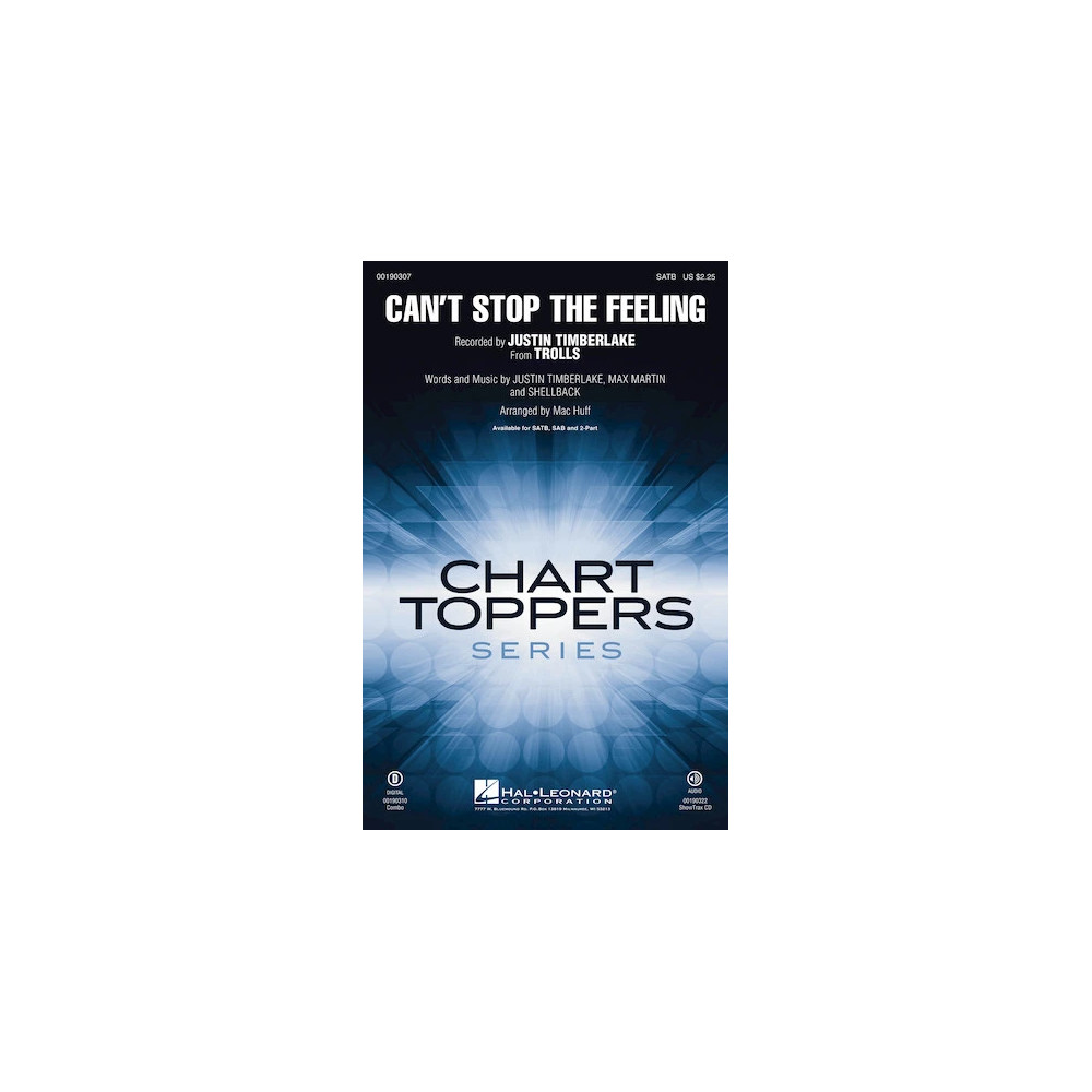 Can't Stop the Feeling (from Trolls) (arr. Mac Huff) - Drums