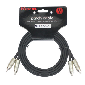 Cable Patch Kirlin 2xrca-2xrca 3m Noir
