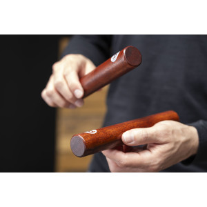 Pair of Meinl African Claves, Walnut Finish