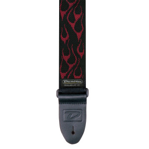 Courroie Dunlop Flamme Noir Et Rouge