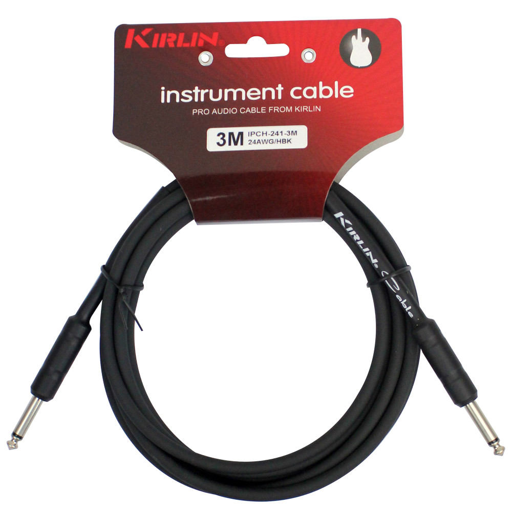 Cable Guitare Kirlin 3m Jack Jack Noir