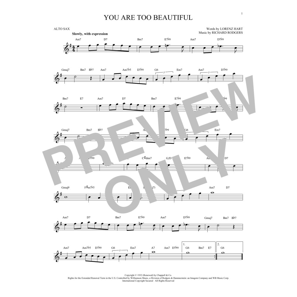 You Are Too Beautiful