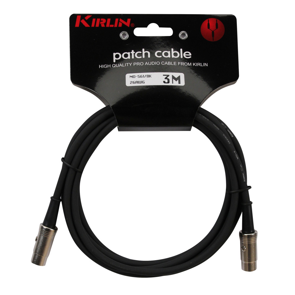 Cable MIDI Kirlin 3 m Negro