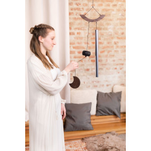 Chimes Sonic Energy Moon 35", Argent