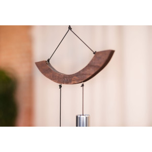 Chimes Sonic Energy Moon 35", Argent