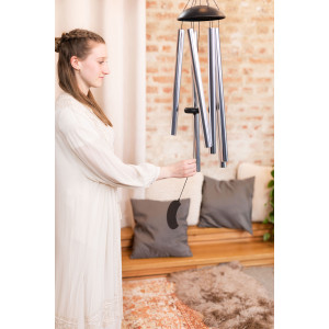 Chimes Sonic Energy Moon 44", Silver