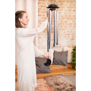 Chimes Sonic Energy Moon 44", Silver