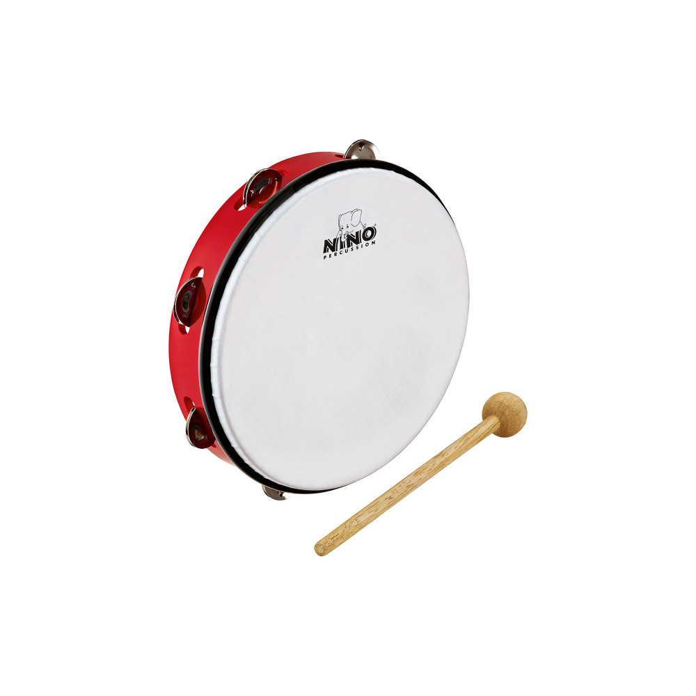 Nino Abs 8" Tambourine + Cymbal, Red