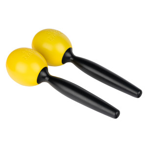 Maracas Nino de plástico redondas medianas amarillas