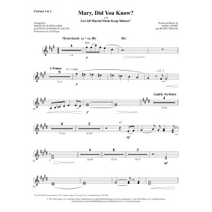 Mary, Did You Know? (with "Let All Mortal Flesh Keep Silence") - Bb Clarinet 1 & 2