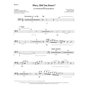 Mary, Did You Know? (with "Let All Mortal Flesh Keep Silence") - Bassoon