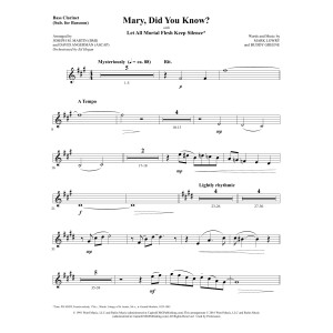 Mary, Did You Know? (with "Let All Mortal Flesh Keep Silence") - Bass Clarinet (sub. Bassoon)