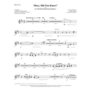 Mary, Did You Know? (with "Let All Mortal Flesh Keep Silence") - F Horn 1 & 2