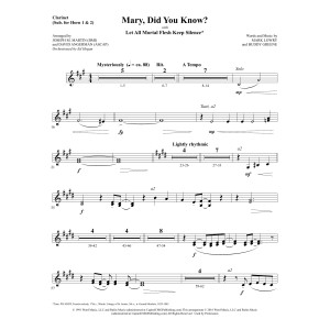Mary, Did You Know? (with "Let All Mortal Flesh Keep Silence") - Clarinet (sub. Horn 1-2)