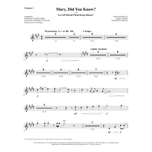 Mary, Did You Know? (with "Let All Mortal Flesh Keep Silence") - Bb Trumpet 1