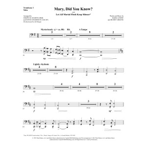 Mary, Did You Know? (with "Let All Mortal Flesh Keep Silence") - Trombone 3/Tuba