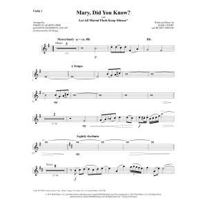 Mary, Did You Know? (with "Let All Mortal Flesh Keep Silence") - Violin 1