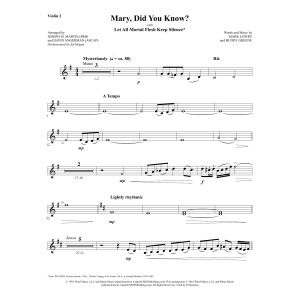 Mary, Did You Know? (with "Let All Mortal Flesh Keep Silence") - Violin 2
