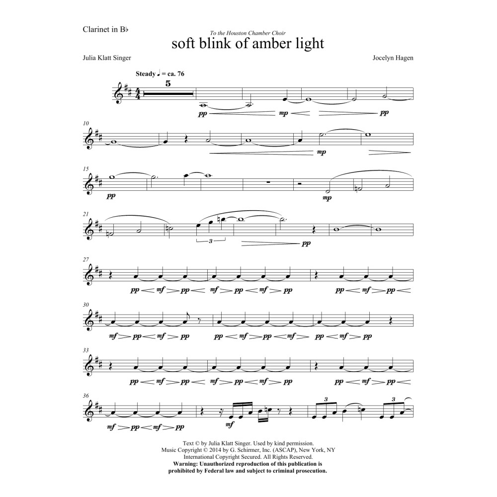 soft blink of amber light - Clarinet