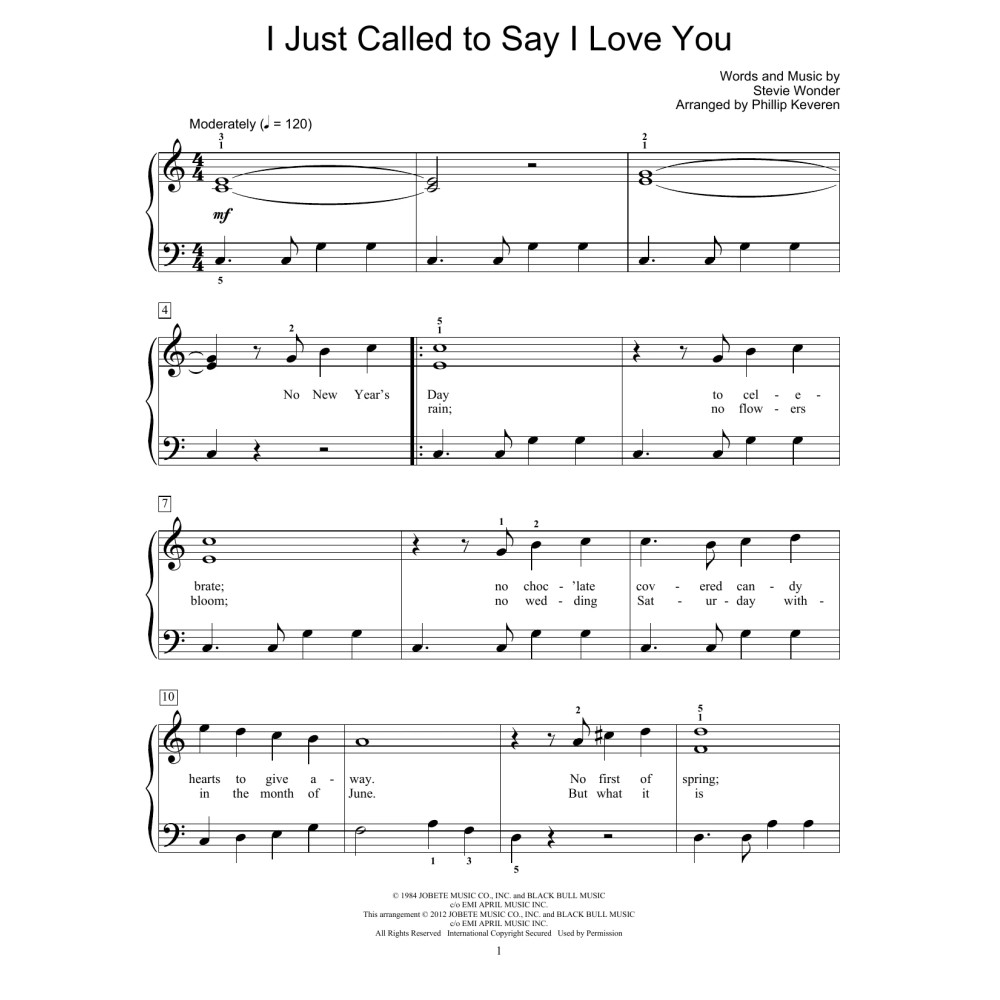 I Just Called To Say I Love You