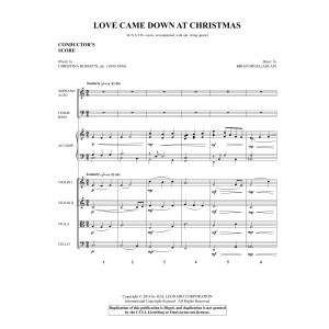 Love Came Down at Christmas - Full Score