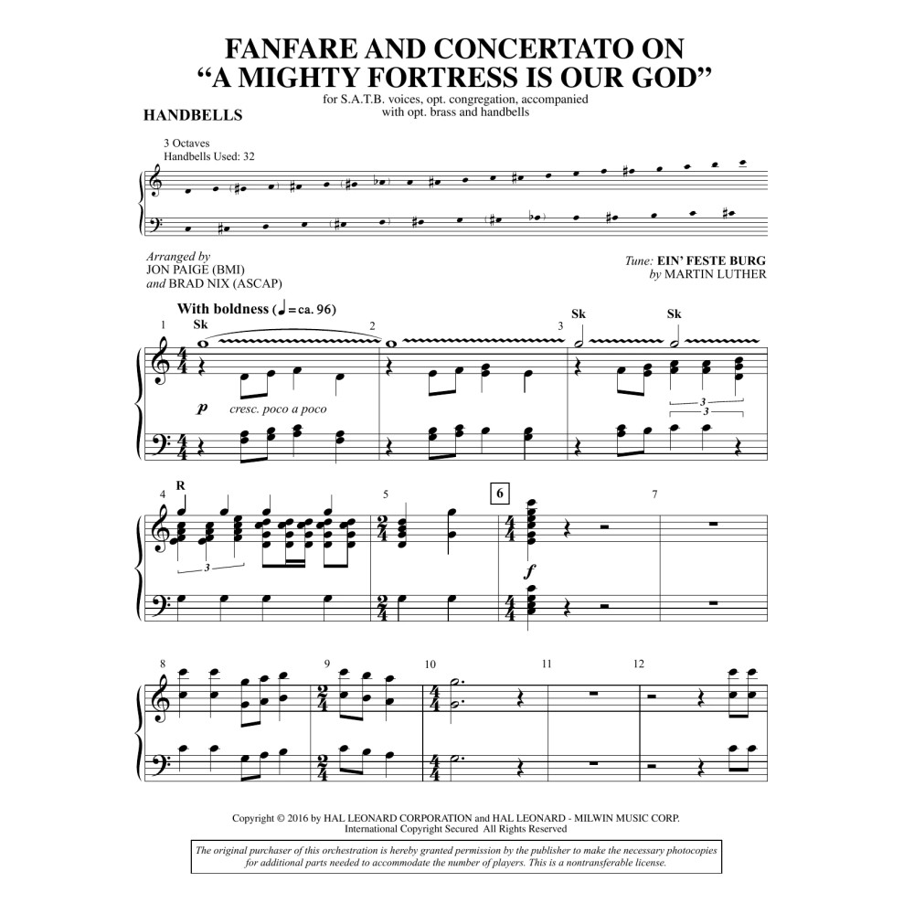 Fanfare and Concertato on A Mighty Fortress Is Our God - Handbells