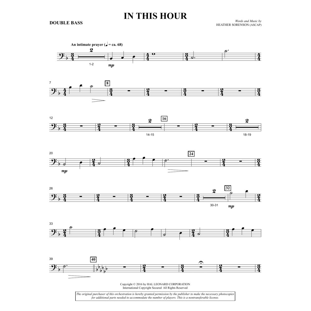 In This Hour - Double Bass