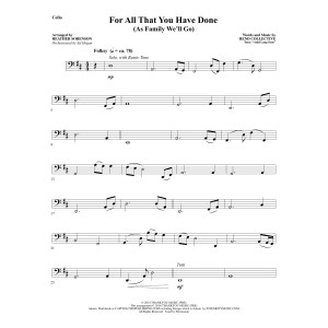 For All That You Have Done - Cello