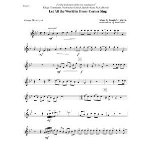 Let All the World in Every Corner Sing - Bb Trumpet 1
