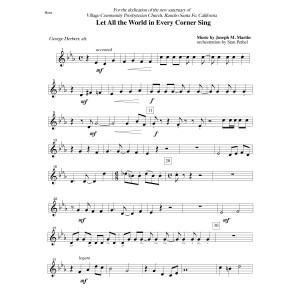 Let All the World in Every Corner Sing - F Horn