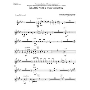 Let All the World in Every Corner Sing - Percussion 1
