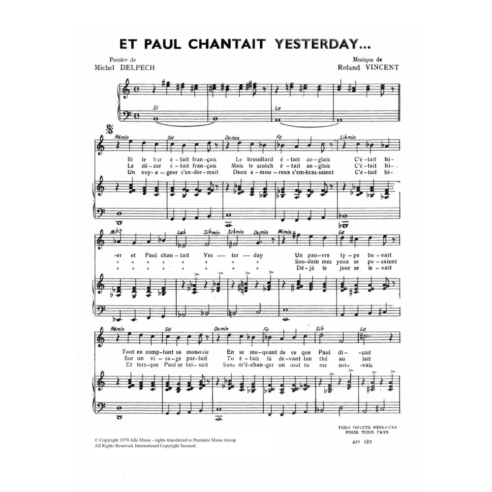Et Paul Chantait Yesterday
