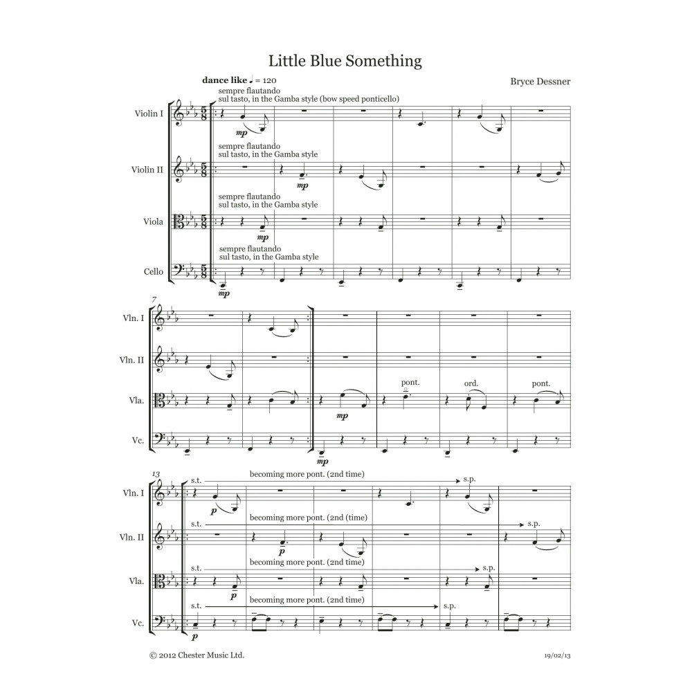 Little Blue Something (String quartet score and parts)