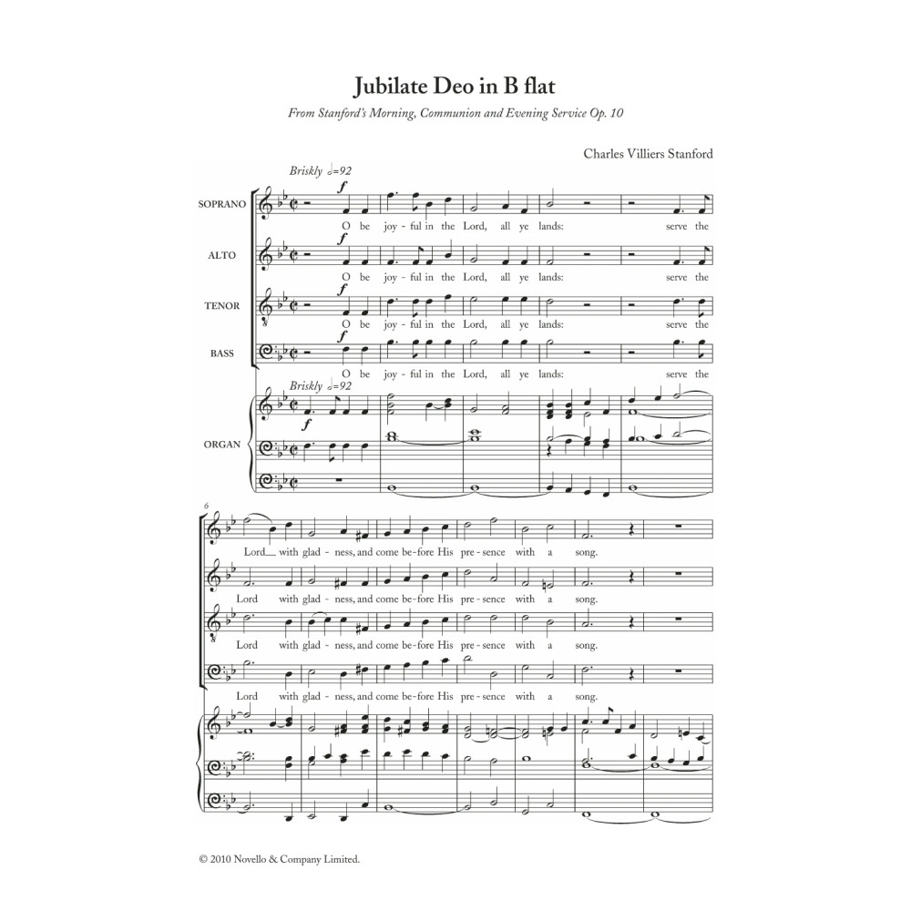 Jubilate Deo In B Flat, Op. 10