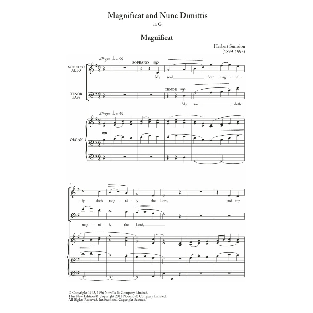 Magnificat And Nunc Dimittis In G