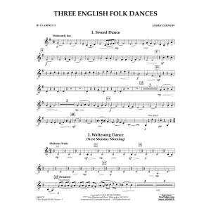Three English Folk Dances - Bb Clarinet 2