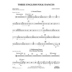 Three English Folk Dances - Percussion 1