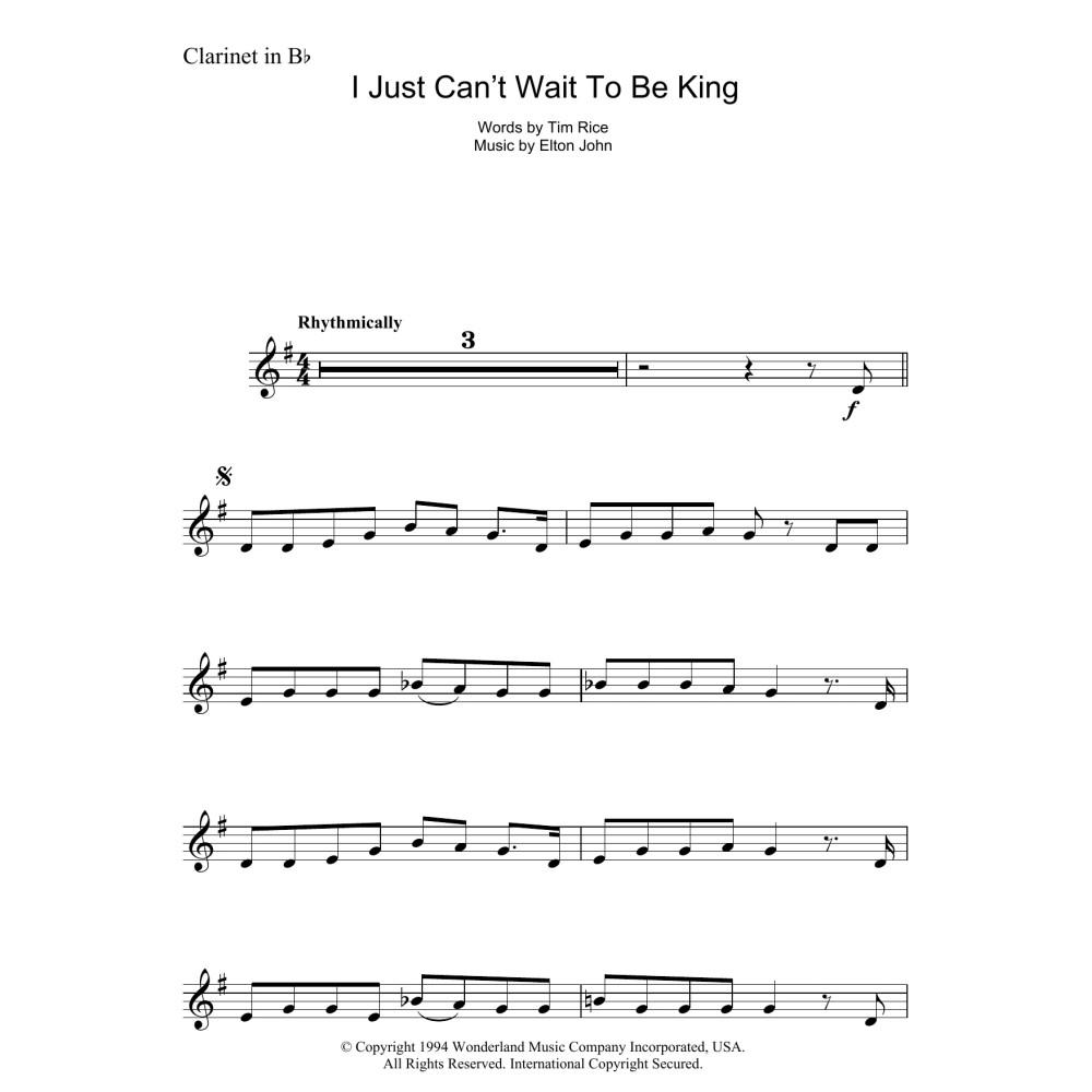 I Just Can't Wait To Be King (from The Lion King)