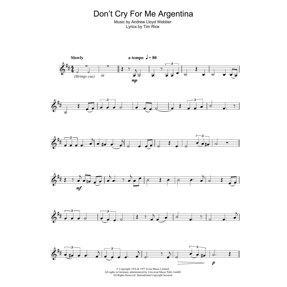 Don't Cry For Me Argentina (from Evita)