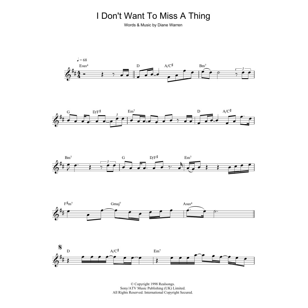 I Don't Want To Miss A Thing