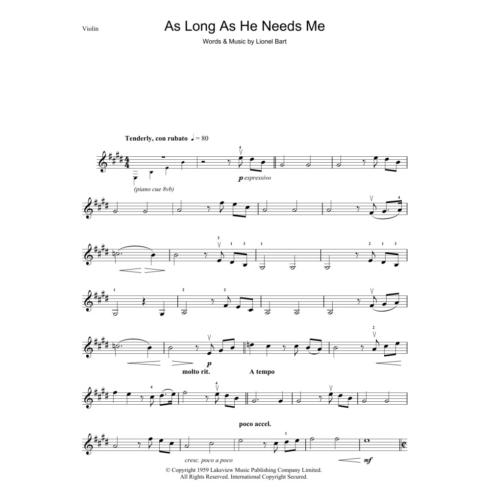 As Long As He Needs Me (from Oliver!)